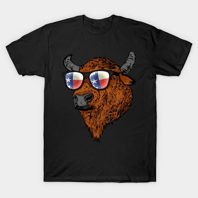 Bison Lover Texas USA Ranch National Park Buffalo T-Shirt by PomegranatePower